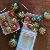 Make your own boxes of mini vintage ornaments! Photos by Holly Tierney-Bedord. All rights reserved.